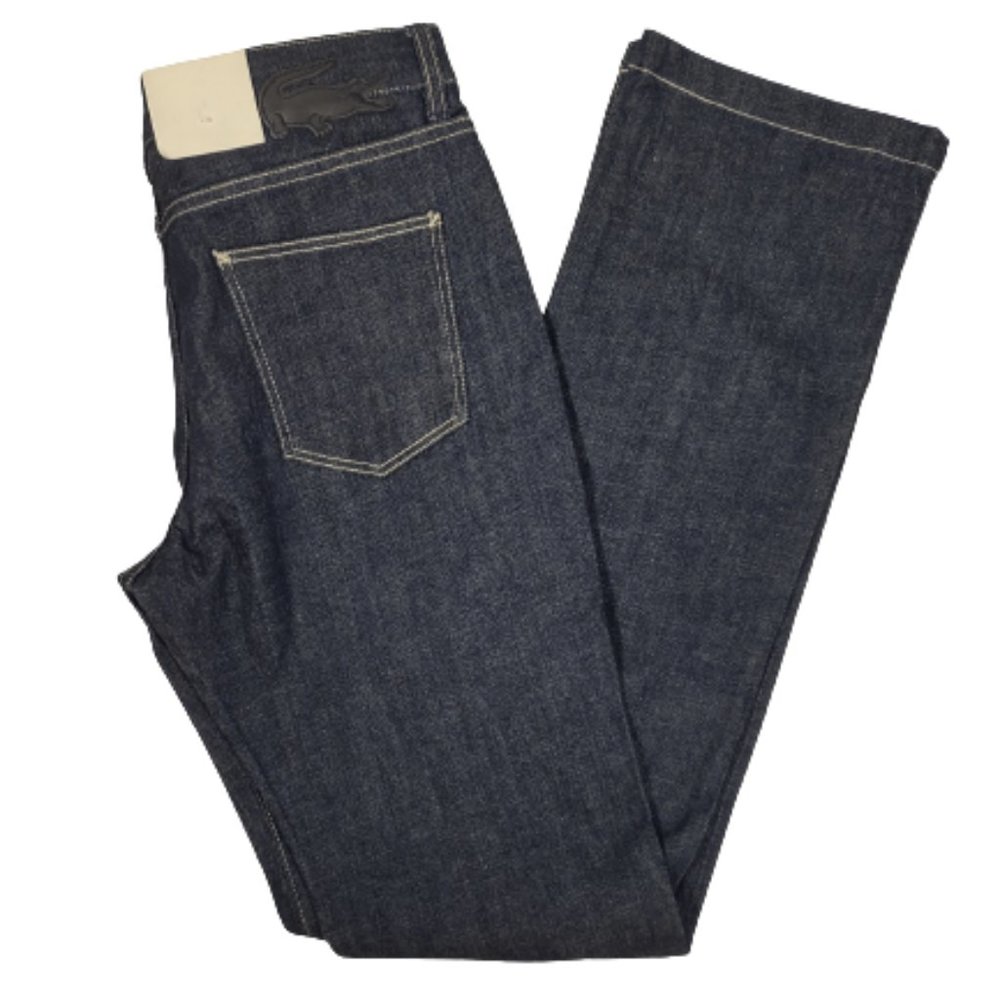 IZOD Lacoste Regular Waist Straight Leg Blue Jean H4529 Dark Rinse Women 29 x 35
